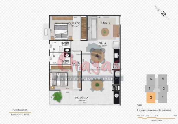 Imagem Apartamento com 1 Quarto à Venda, 50 m² em Sumaré - Caraguatatuba