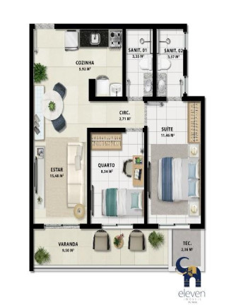 Imagem Apartamento com 1 Quarto à Venda, 44 m² em Stella Maris - Salvador