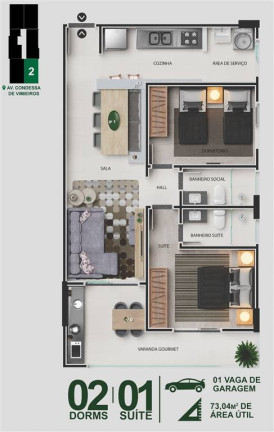 Imagem Apartamento com 2 Quartos à Venda, 73 m² em Centro - Itanhaem