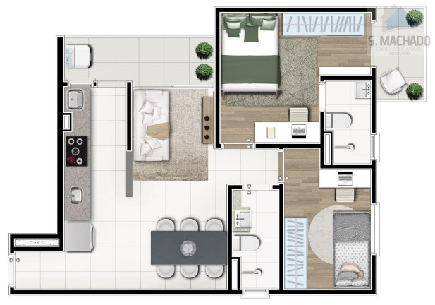 Imagem Apartamento com 2 Quartos à Venda, 55 m² em Utinga - Santo André