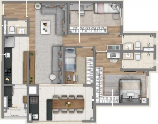 Imagem Apartamento com 4 Quartos à Venda, 121 m² em Jardim Itamarati - Campinas