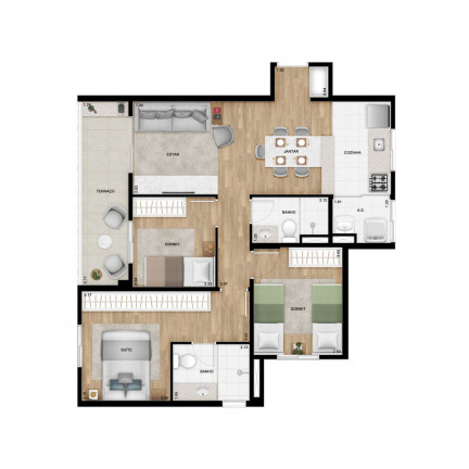 Imagem Apartamento com 2 Quartos à Venda, 67 m² em Jardim Sao Paulo - São Paulo