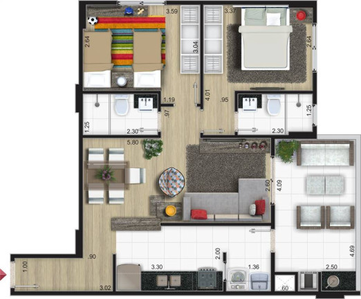 Imagem Apartamento com 2 Quartos à Venda, 76 m² em Centro - Mongagua