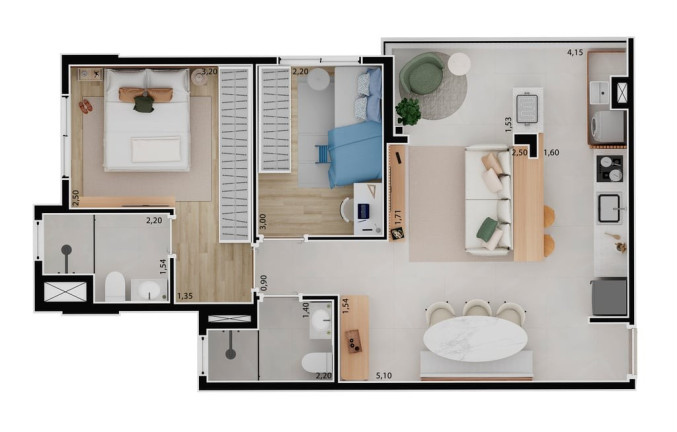 Apartamento com 2 Quartos à Venda, 51 m² em Vila Califórnia - São Paulo