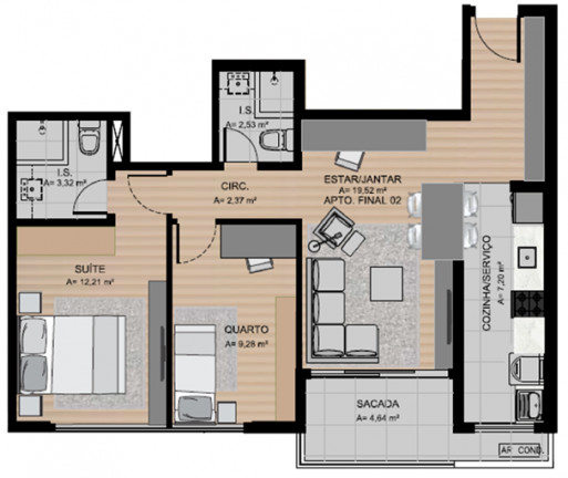 Apartamento com 2 Quartos à Venda, 61 m² em Bigorrilho - Curitiba