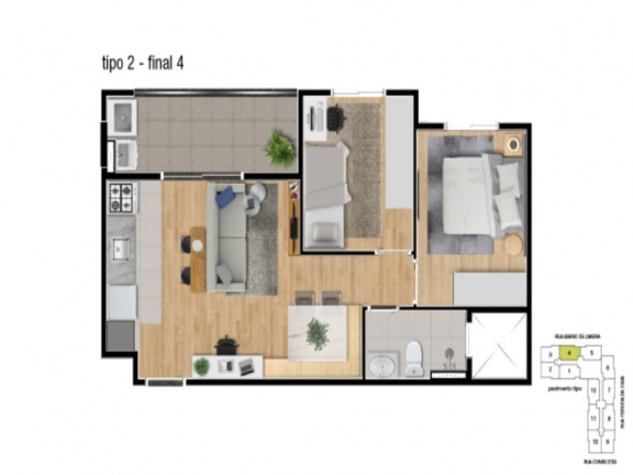 Imagem Apartamento com 2 Quartos à Venda, 46 m² em Vila Pires - Santo André