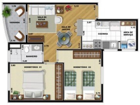 Imagem Apartamento com 2 Quartos à Venda, 55 m² em Vila Euclides - São Bernardo Do Campo