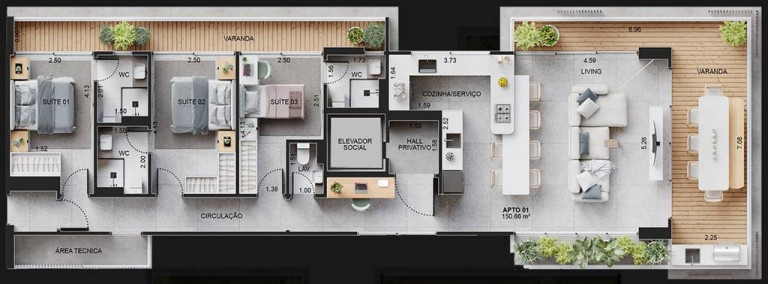 Imagem Apartamento com 3 Quartos à Venda, 151 m² em Forte - Praia Grande