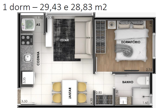 Apartamento à Venda, 28 m² em Vila Mazzei - São Paulo