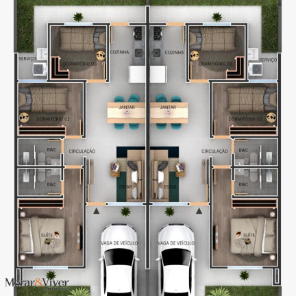 Imagem Casa com 3 Quartos à Venda, 54 m² em Nações - Fazenda Rio Grande