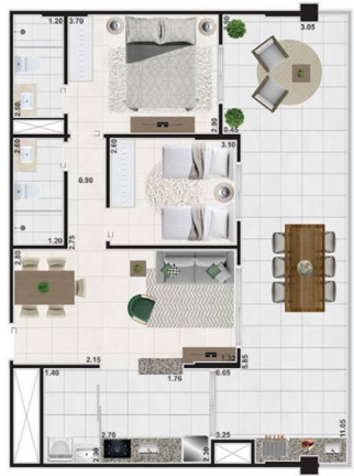 Imagem Apartamento com 2 Quartos à Venda, 95 m² em Jardim Virginia - Guaruja