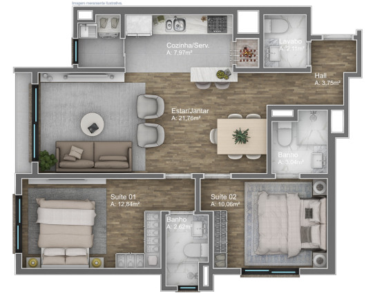 Imagem Apartamento com 2 Quartos à Venda, 87 m² em Av. Central - Gramado