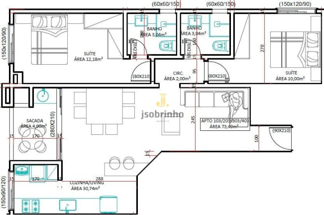 Imagem Apartamento com 2 Quartos à Venda, 75 m² em Bombas - Bombinhas