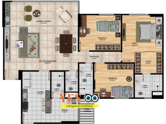 Apartamento com 3 Quartos à Venda, 108 m² em Santa Mônica - Feira De Santana