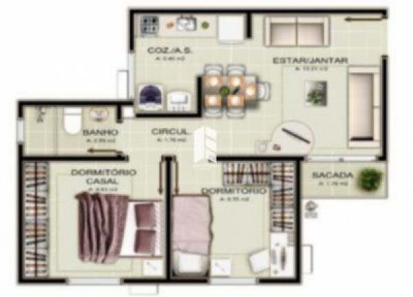 Imagem Apartamento com 2 Quartos à Venda, 57 m² em Nossa Senhora Medianeira - Santa Maria