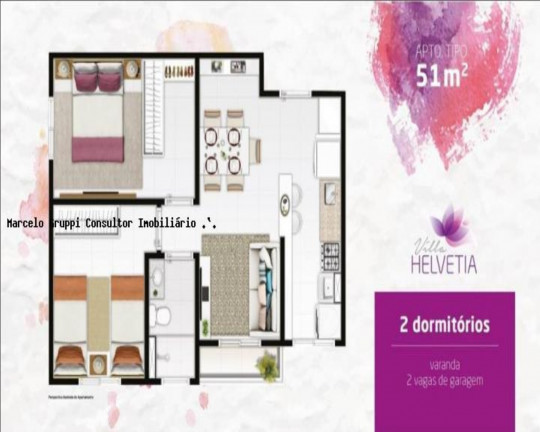 Imagem Apartamento com 2 Quartos à Venda, 51 m² em Helvétia - Indaiatuba