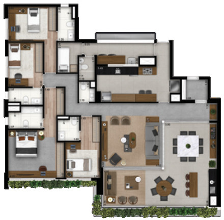 Imagem Apartamento com 4 Quartos à Venda, 201 m² em Brooklin Novo - São Paulo