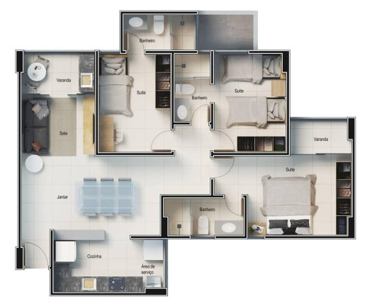 Imagem Apartamento com 3 Quartos à Venda, 86 m² em Fatima - Teresina
