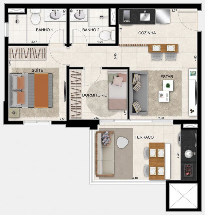 Imagem Apartamento com 2 Quartos à Venda, 56 m² em Picanco - Guarulhos