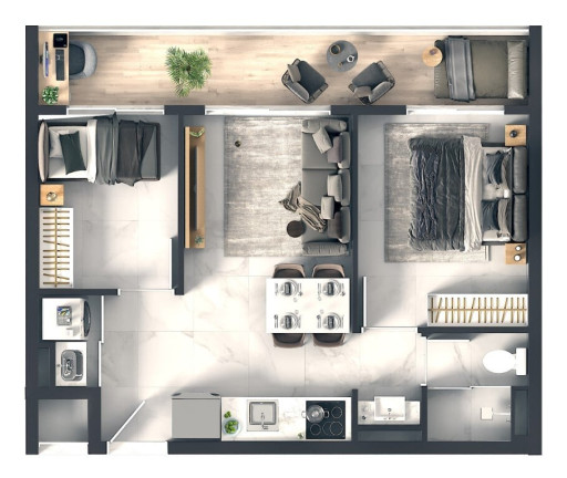 Apartamento com 2 Quartos à Venda, 43 m² em Morumbi - São Paulo