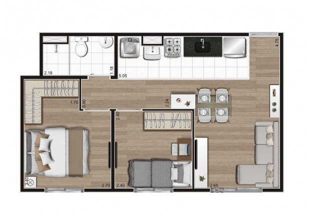 Apartamento com 2 Quartos à Venda, 40 m² em Sítio Da Figueira - São Paulo