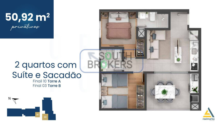 Imagem Apartamento com 3 Quartos à Venda, 33 m² em Centro - Pinhais