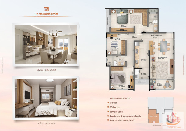 Imagem Apartamento com 3 Quartos à Venda, 92 m² em Aeroporto - Tubarão