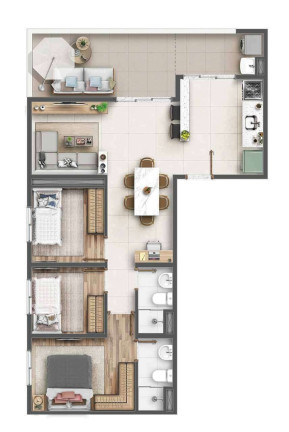 Apartamento com 2 Quartos à Venda, 60 m² em Vila Carmosina - São Paulo