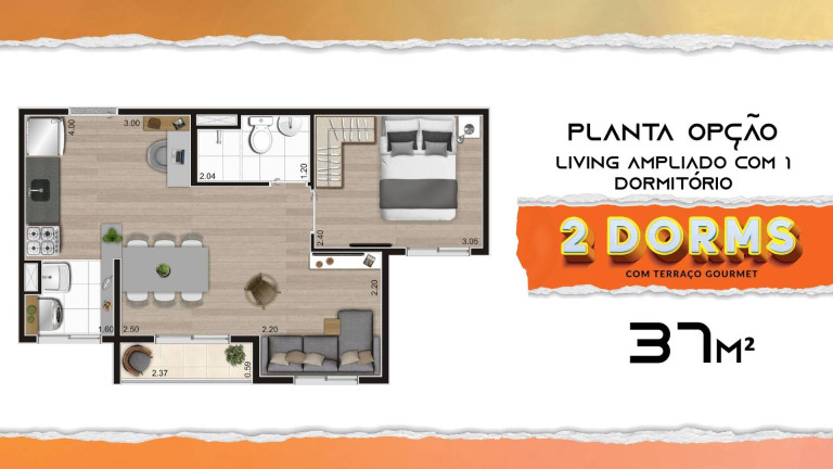 Apartamento com 2 Quartos à Venda, 37 m² em água Branca - São Paulo