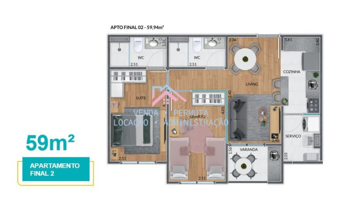 Apartamento com 2 Quartos à Venda, 72 m² em Parque Da Represa - Jundiaí