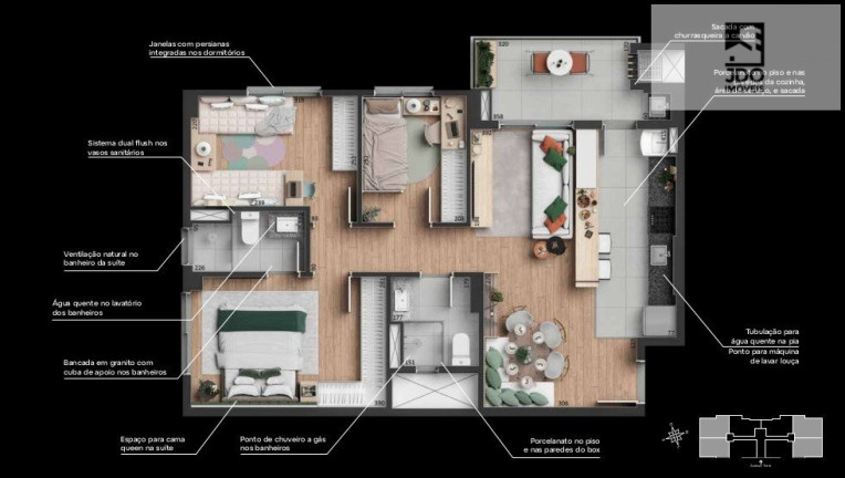 Apartamento com 3 Quartos à Venda, 67 m² em Campo Comprido - Curitiba