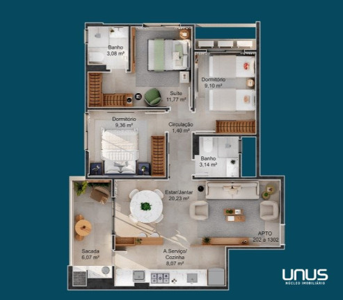 Imagem Apartamento com 3 Quartos à Venda, 137 m² em Barreiros - São José