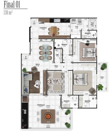 Imagem Apartamento com 3 Quartos à Venda, 138 m² em Caiçara - Praia Grande