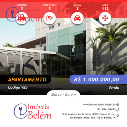 Imagem Apartamento com 3 Quartos à Venda, 112 m² em Marco - Belém