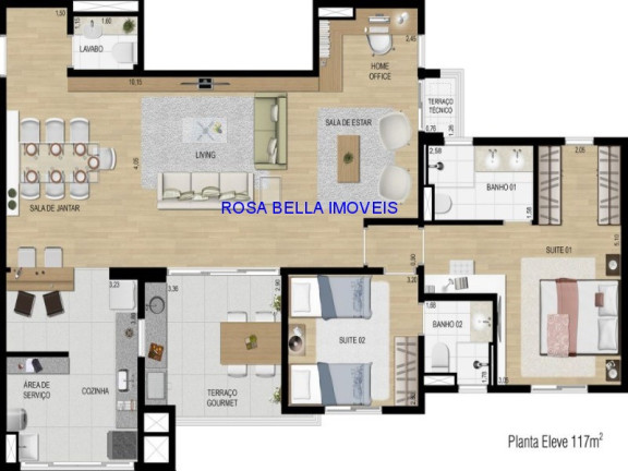 Imagem Apartamento com 3 Quartos à Venda, 117 m² em Jardim Trevo - Jundiaí
