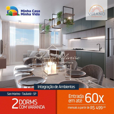Imagem Apartamento com 2 Quartos à Venda, 45 m² em Chácara São Manoel - Taubaté