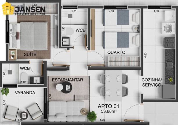 Imagem Apartamento com 2 Quartos à Venda, 53 m² em Intermares - Cabedelo