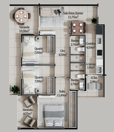 Imagem Apartamento com 2 Quartos à Venda, 54 m² em Itaparica - Vila Velha