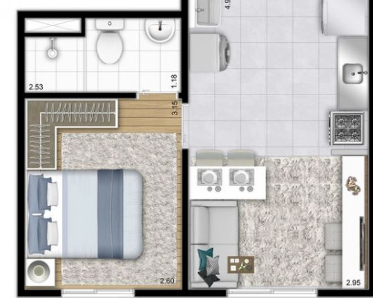 Imagem Apartamento com 1 Quarto à Venda, 25 m² em Morumbi - São Paulo