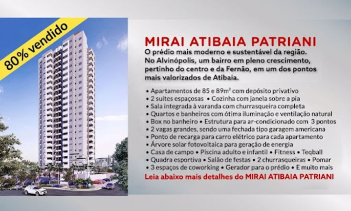 Apartamento com 2 Quartos à Venda, 85 m² em Alvinópolis - Atibaia
