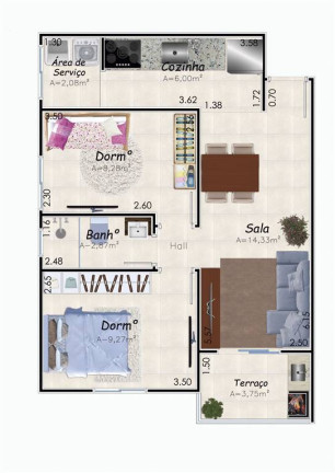 Imagem Apartamento com 2 Quartos à Venda, 53 m² em Caiçara - Praia Grande