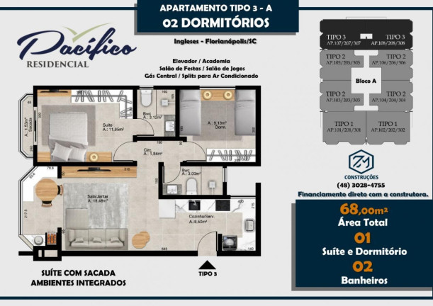 Imagem Apartamento com 2 Quartos à Venda, 68 m² em Ingleses Do Rio Vermelho - Florianópolis