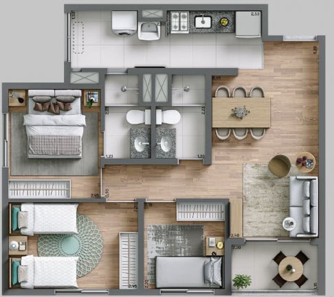 Imagem Apartamento com 3 Quartos à Venda, 61 m² em Jardim Marajoara - São Paulo