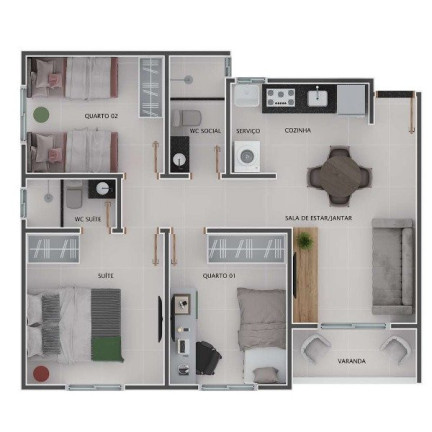 Imagem Apartamento com 3 Quartos à Venda, 65 m² em Bancários - João Pessoa
