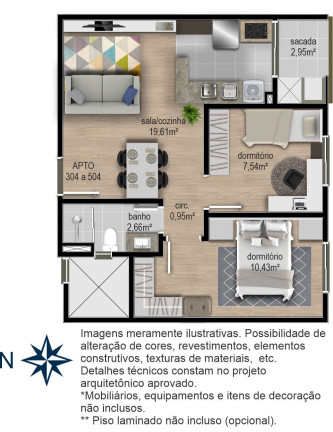 Imagem Apartamento com 2 Quartos à Venda, 48 m² em Cidade Nova - Caxias Do Sul