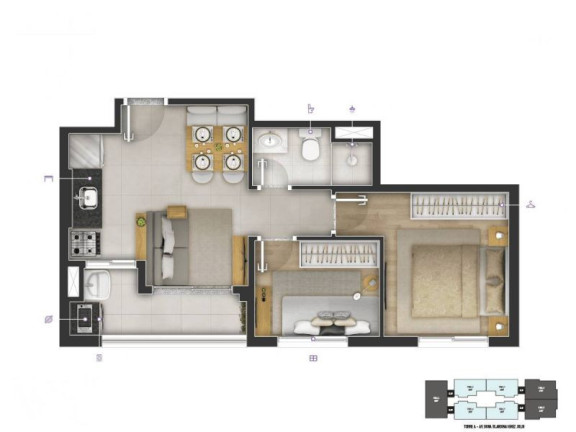 Foto do imóvel: Apartamento com 1 Quarto à Venda, 39 m² em Jaguaribe - Osasco