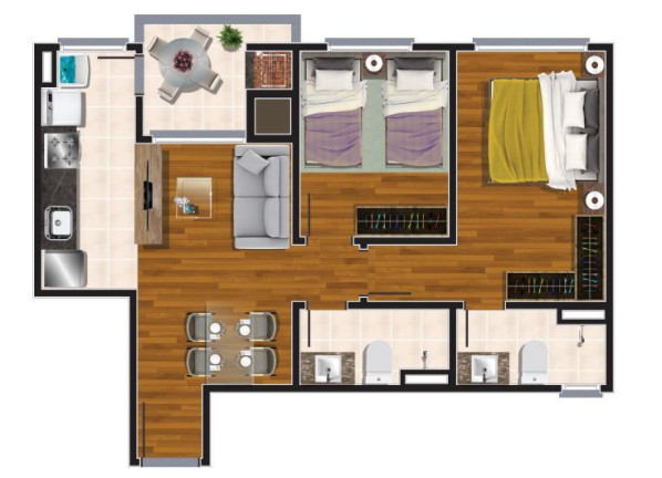 Imagem Apartamento com 2 Quartos à Venda, 51 m² em São Leopoldo - Caxias Do Sul