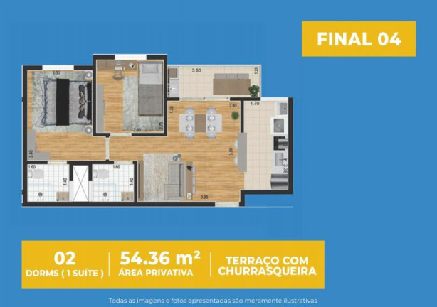 Imagem Apartamento com 2 Quartos à Venda, 54 m² em Vila Metalúrgica - Santo André