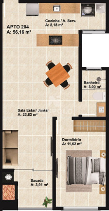 Imagem Apartamento com 1 Quarto à Venda, 68 m² em Ingleses - Florianopolis