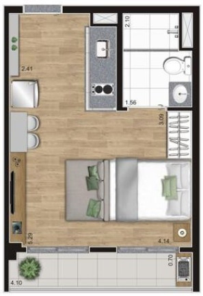 Apartamento com 1 Quarto à Venda, 34 m² em Belenzinho - São Paulo